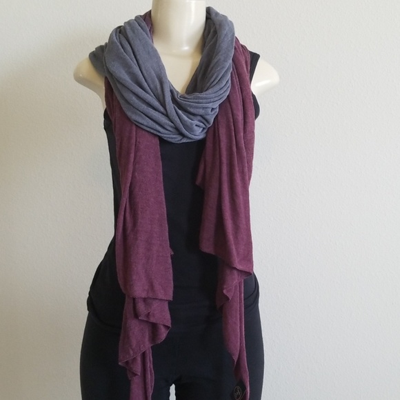 Long Asymmetrical Tie-Dye Scarf Knit Scarf / Wrap - Picture 2 of 8